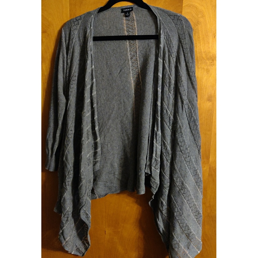 Torrid Gray/Silver Lightweight Cardigan